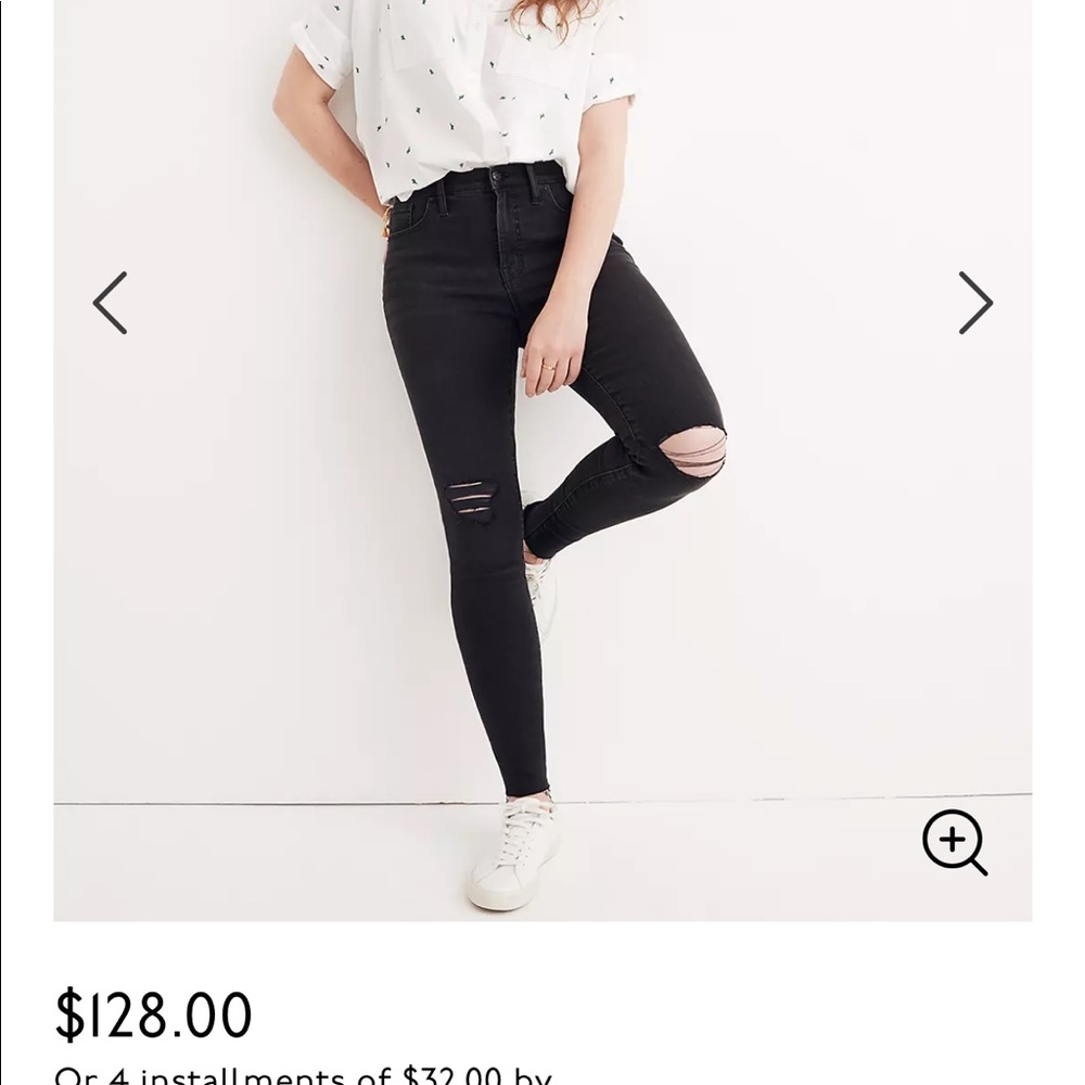 24 tall high rise skinny jeans ripped knees jeans